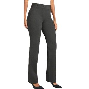 Betabrand Classic Dress Yoga Pant Straight Leg Charcoal Gray W0076 Medium